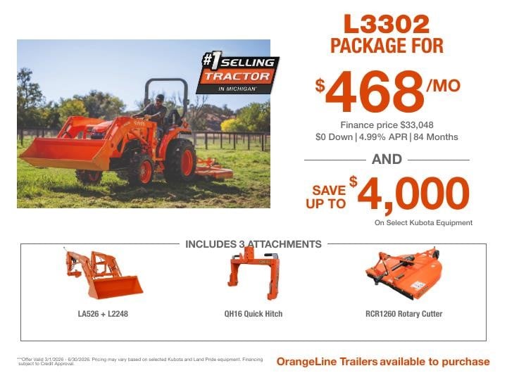 Kubota L3302 Starting at $468/Mo